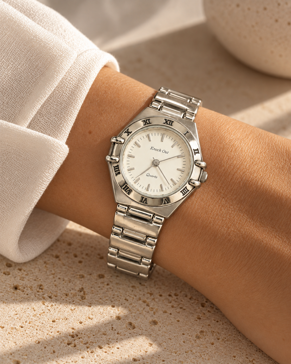 Reloj KNOCK OUT plateado dama