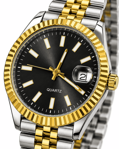 QUARTZ BISEL dorado y negro
