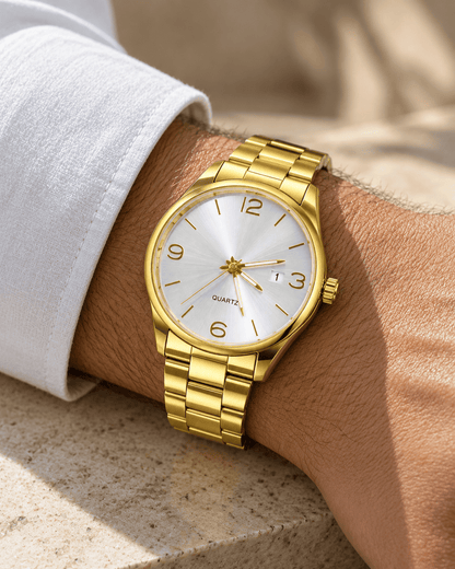 QUARTZ dorado y blanco