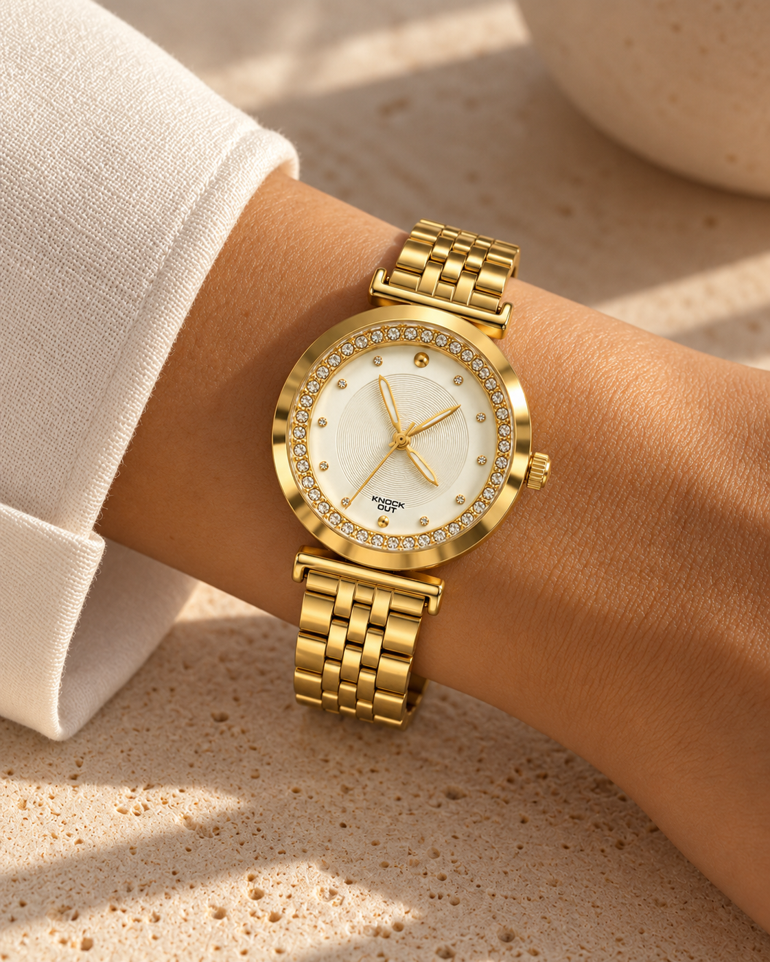 Reloj KNOCK OUT dorado y blanco