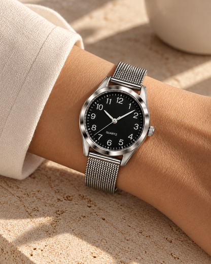Reloj QUARTZ negro dama